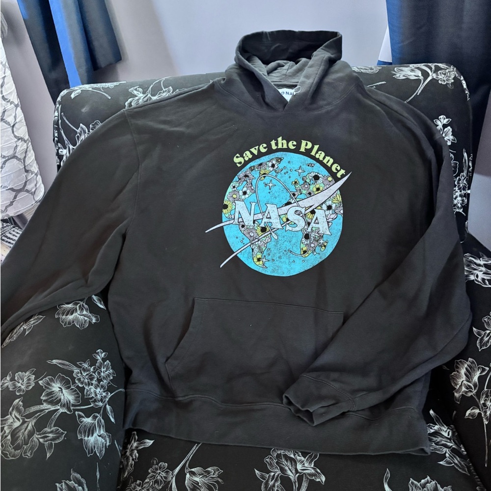 NASA Save The Planet Gray  HOODIE. Good Condition!